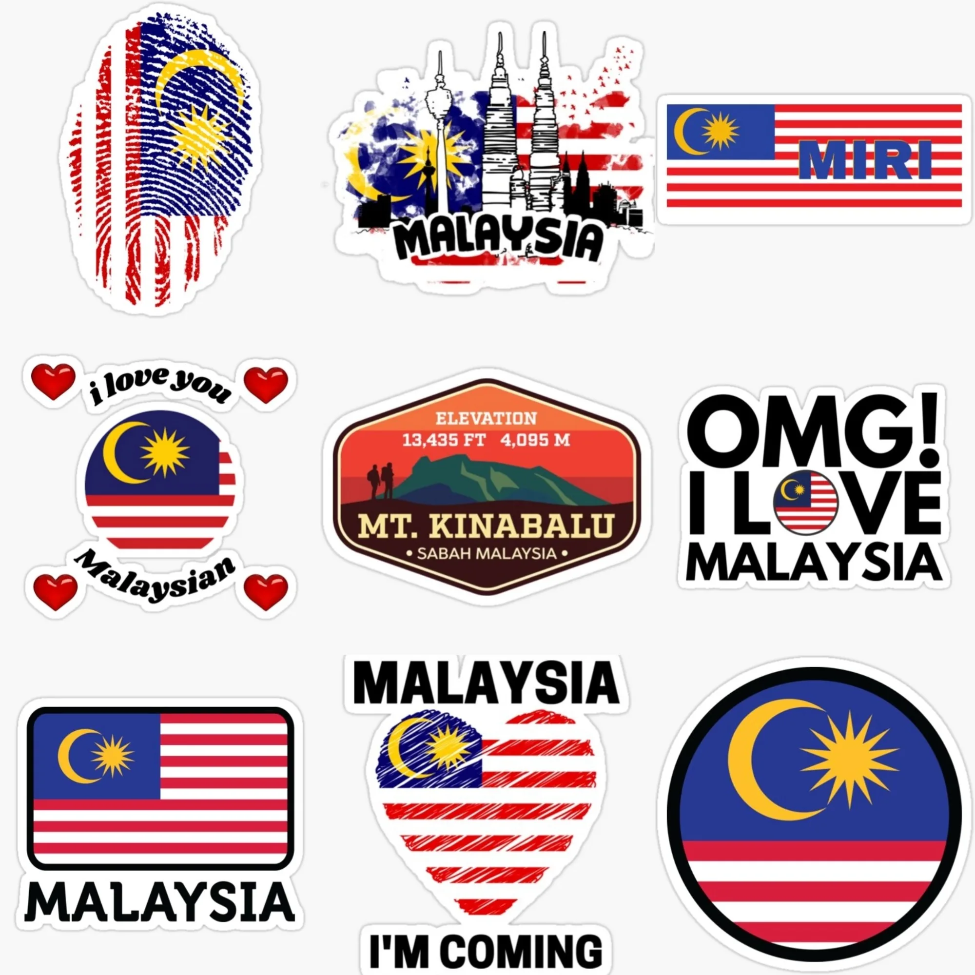 Car Accessories Malaysia - Malaysia Flag Emblem Creative PVC Sticker