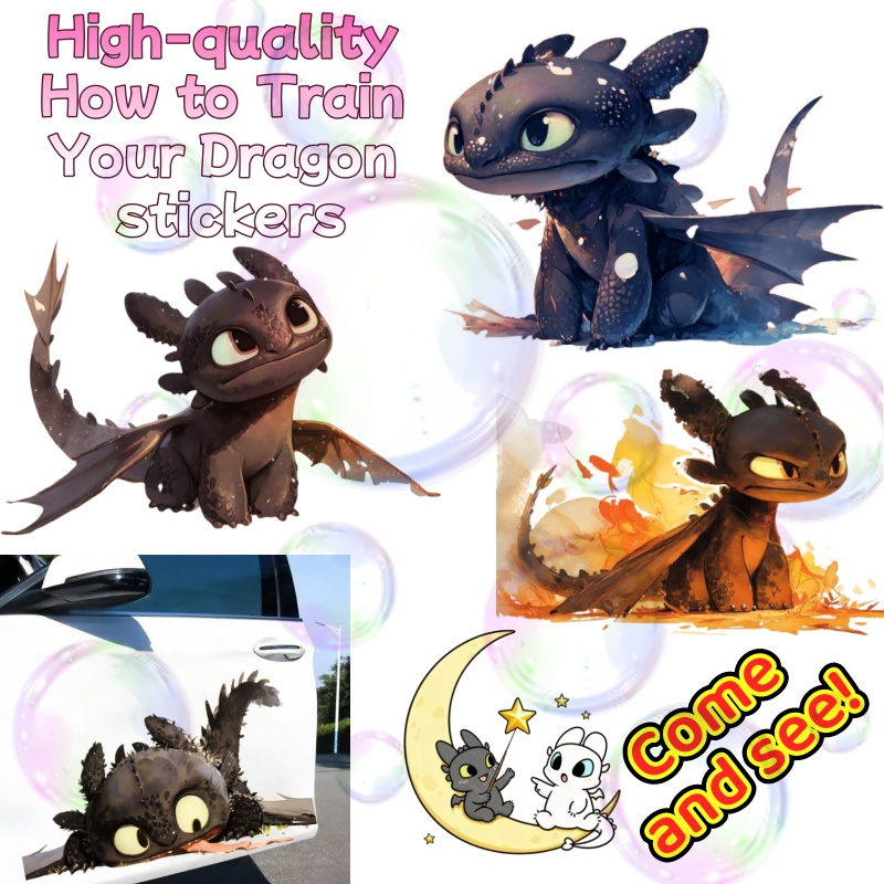 Car Accessories Sticker - Dragon tamer expert, cute and toothless,