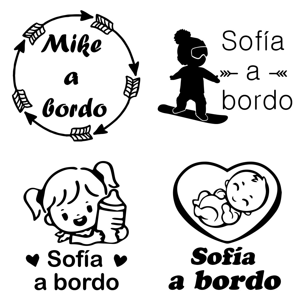 Car Accessories Sticker - 1pc Vinyl baby a bordo colorful