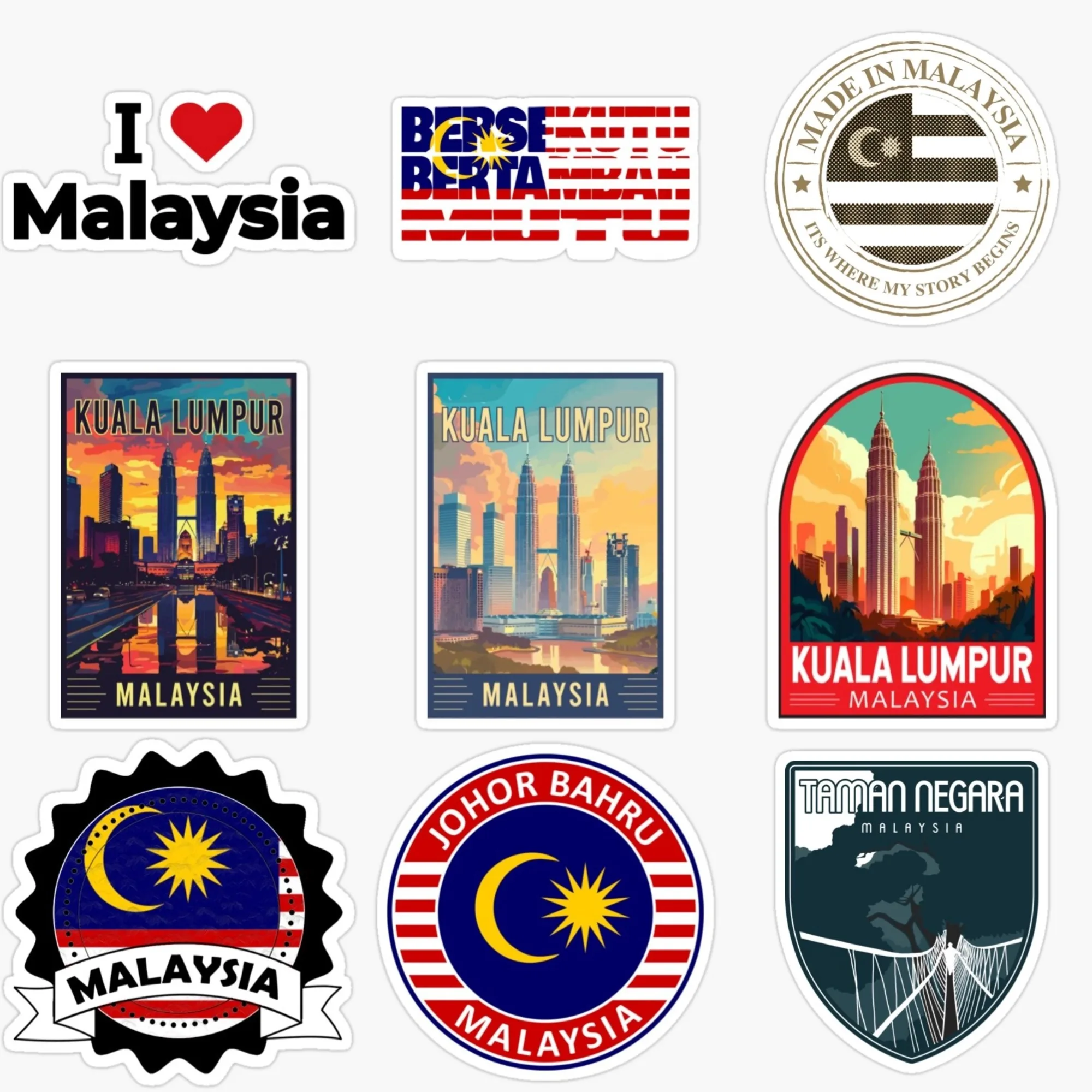 Car Accessories Malaysia - Malaysia Flag Emblem Scenery Creative PVC