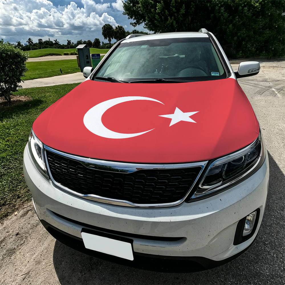 Car Accessories Banner - 3.8x5.3ft Turkey Car Hood Cover Flag
