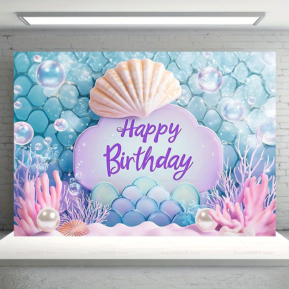 Mermaid Party Backdrops Childr - Car Accessories Banner บทวิจารณ์และราคา