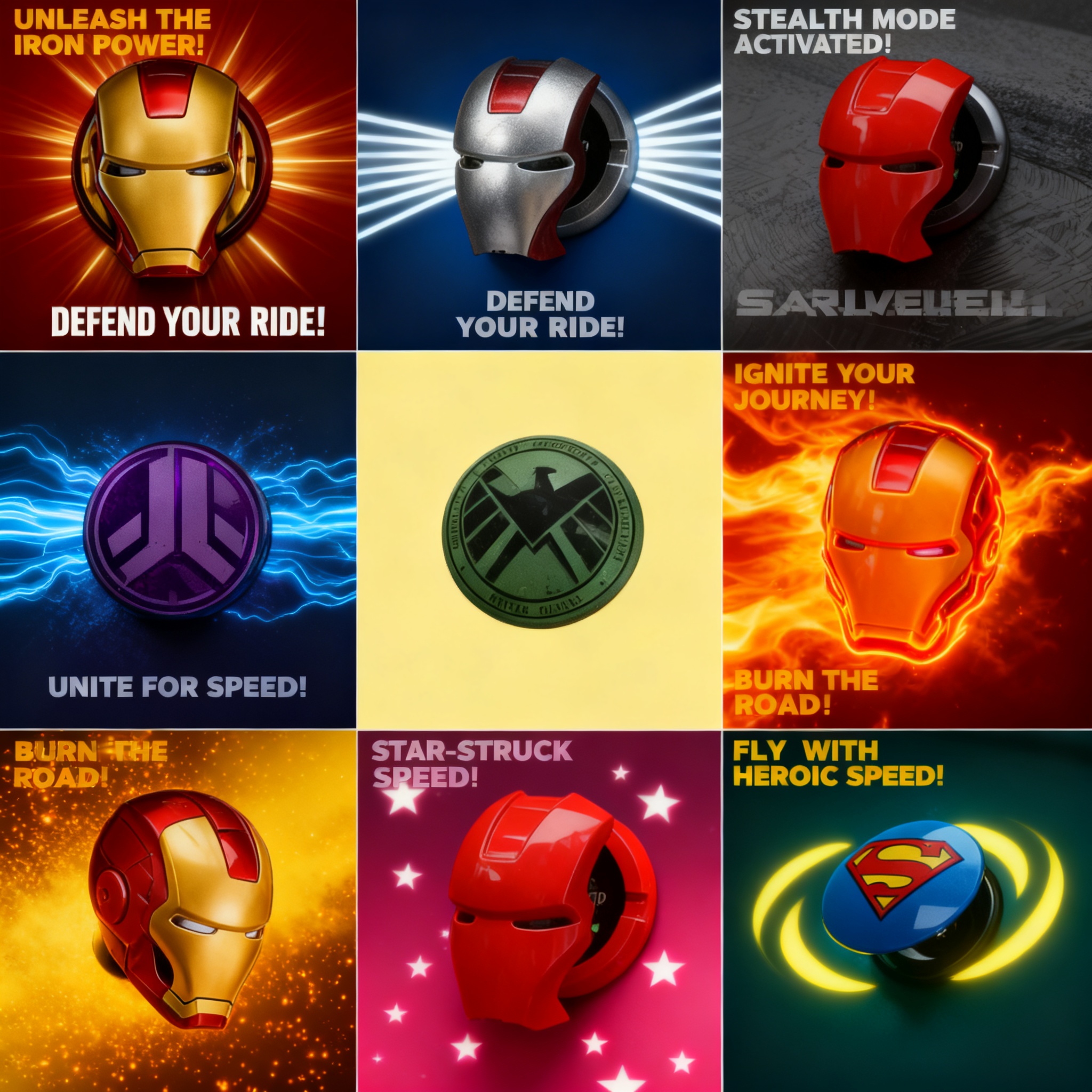 Captain America Iron Man Anime - Car Accessories Sticker บทวิจารณ์และราคา