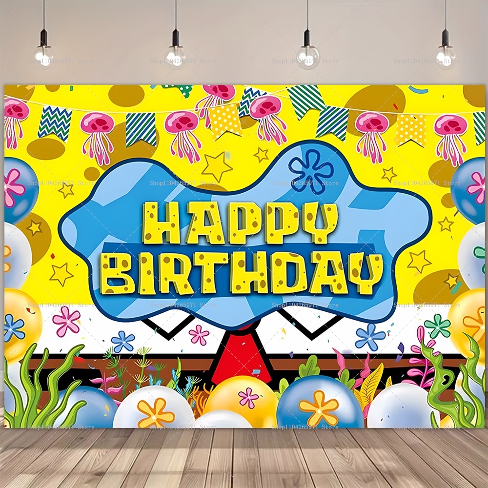 SpongeBob Party Backdrop Banne - Car Accessories Banner บทวิจารณ์และราคา