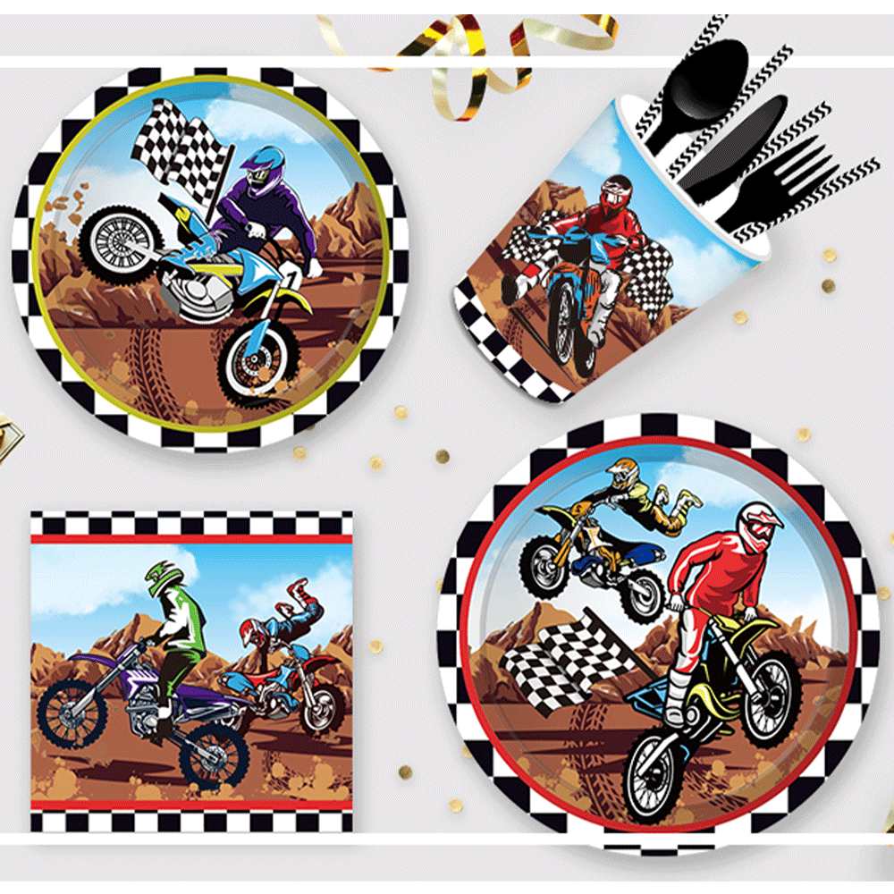 Motorcycle Theme Happy Birthda - Car Accessories Banner บทวิจารณ์และราคา