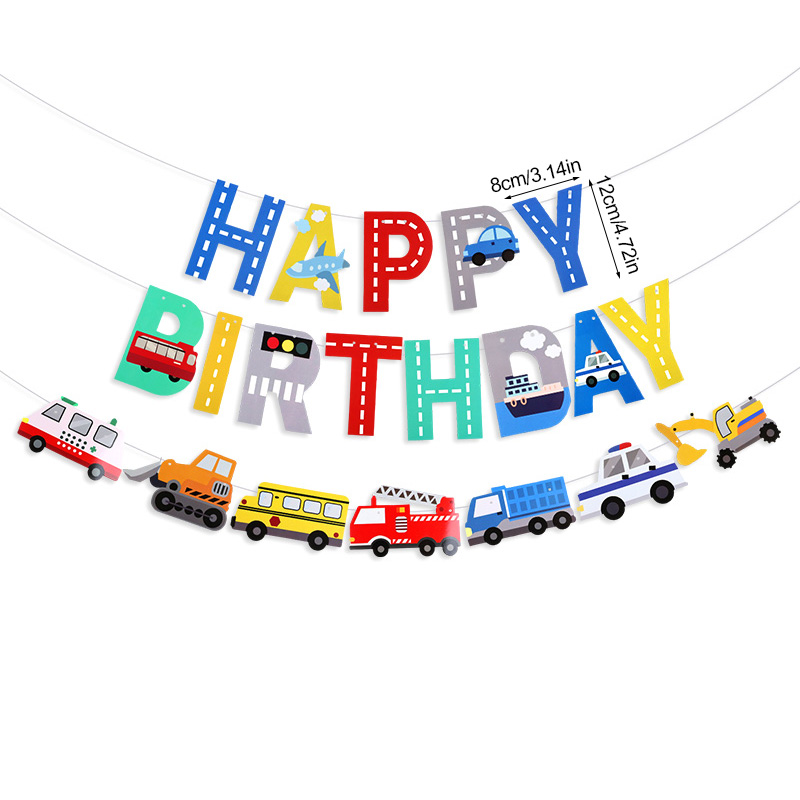 Cartoon Car Happy Birthday Ban - Car Accessories Banner บทวิจารณ์และราคา