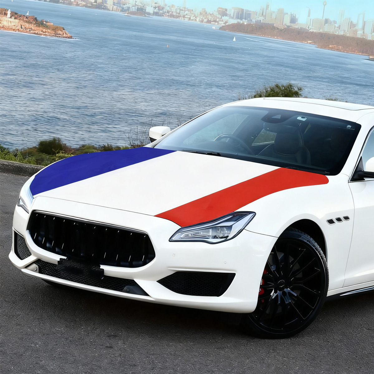 France Hood Flag Cover 155 Cm  - Car Accessories Banner บทวิจารณ์และราคา