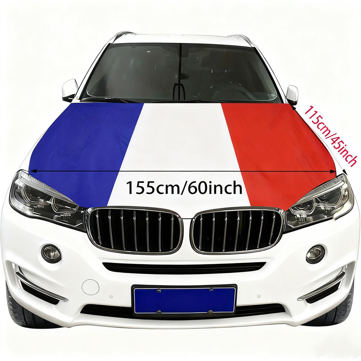 France Hood Flag Cover 155 Cm  - Car Accessories Banner บทวิจารณ์และราคา