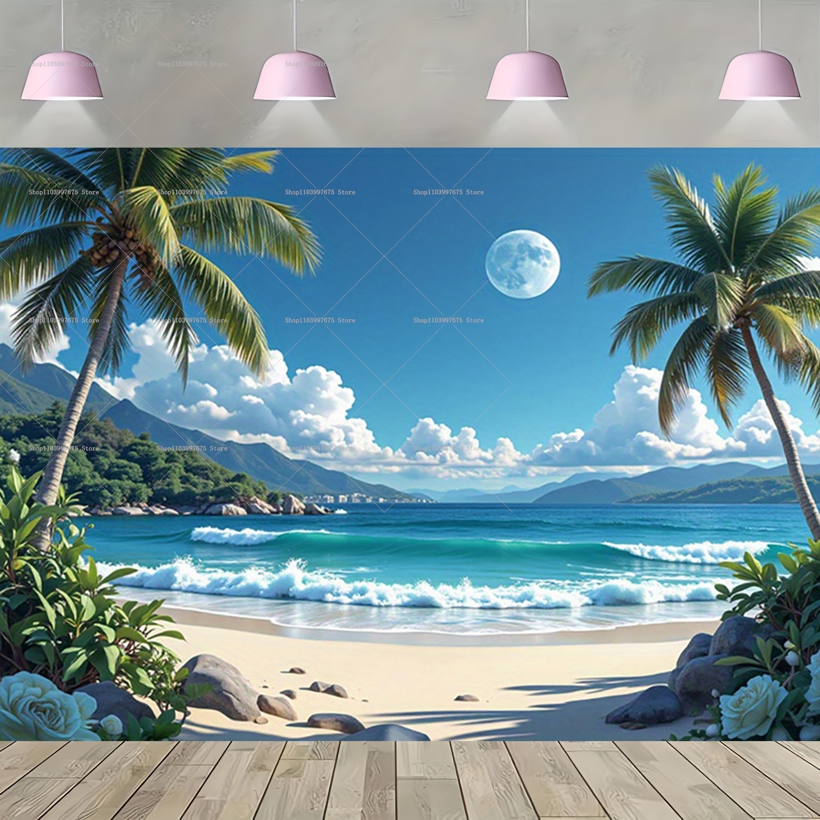 Spring&Summer Tropical Beach S - Car Accessories Banner บทวิจารณ์และราคา