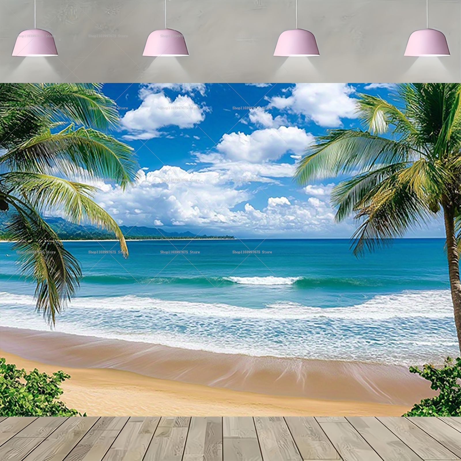 Spring&Summer Tropical Beach S - Car Accessories Banner บทวิจารณ์และราคา