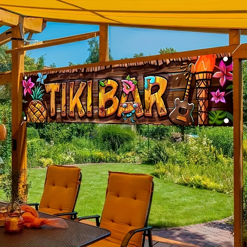 Tiki Bar Banner Tropical Hawai - Car Accessories Banner บทวิจารณ์และราคา
