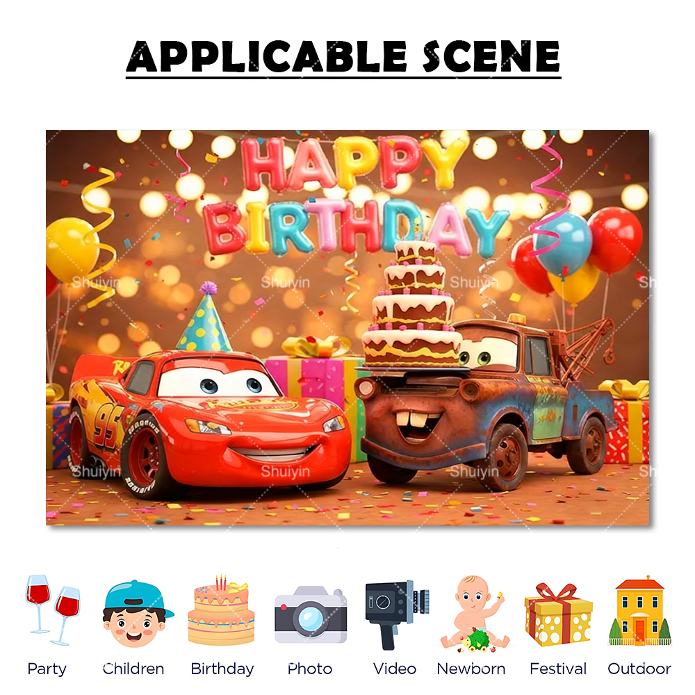 Cartoon Cars Lightning Mcqueen - Car Accessories Banner บทวิจารณ์และราคา