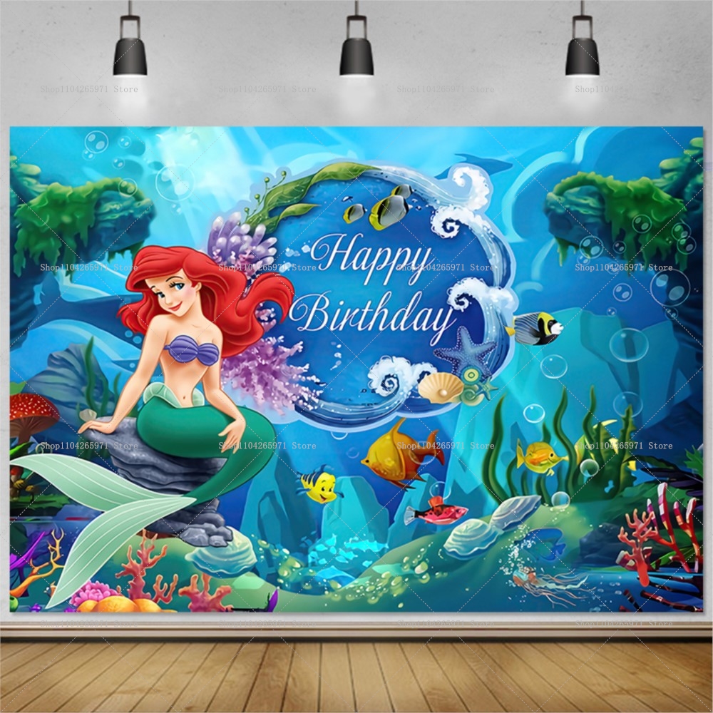 Mermaid Princess Ariel Backdro - Car Accessories Banner บทวิจารณ์และราคา