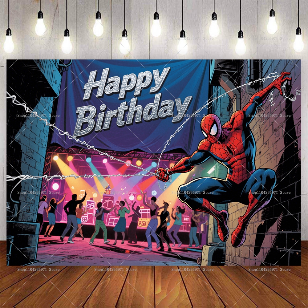 Cool Spider-Man Birthday Backd - Car Accessories Banner บทวิจารณ์และราคา